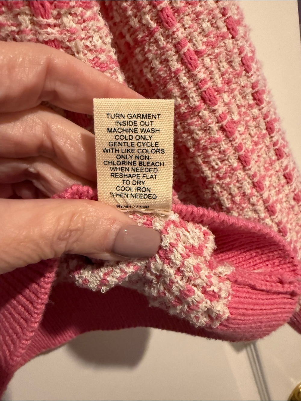 Marled Pink Cardigan Size XL - Picture 6 of 6